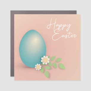 Happy Easter Egg pastel pink floral spring Car Magnet