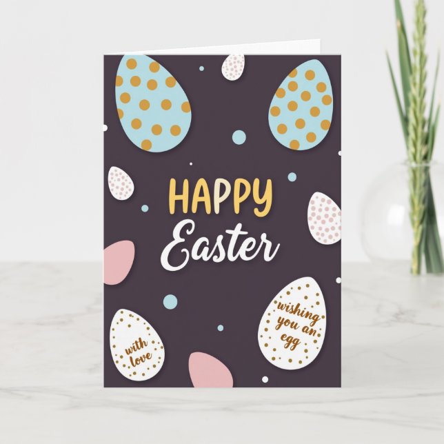 Happy Easter Egg Pattern Card (Front)