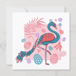 happy Easter Egg peacock retro Invitation