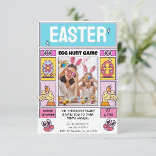 Happy Easter egg  photo Holiday  Invitation