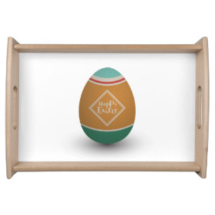 happy easter egg serving tray