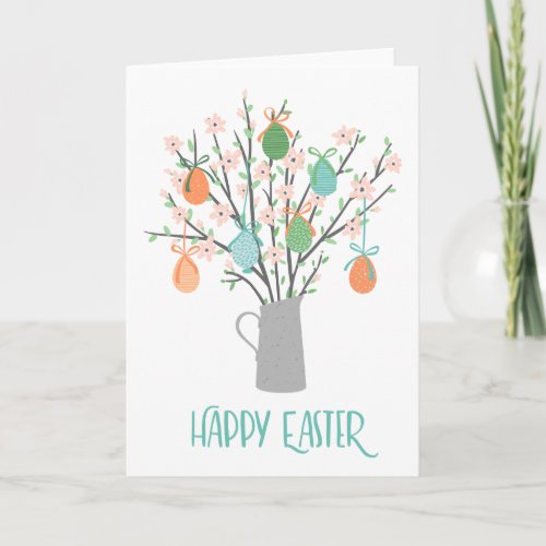 Happy Easter Egg Tree Holiday Card