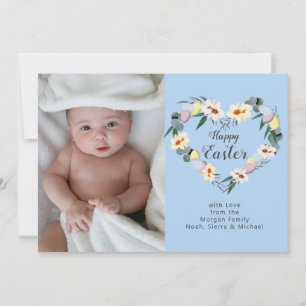 Happy Easter Egg Wreath   Personal Family Photo Holiday Card