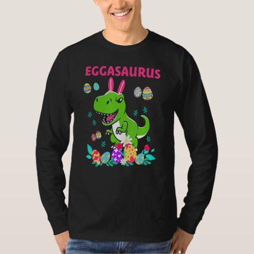 Happy Easter Eggasaurus Dino Eat All The Fried Egg T_Shirt