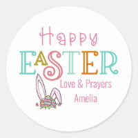 Happy Easter Eggs and Bunny Ears Colorful