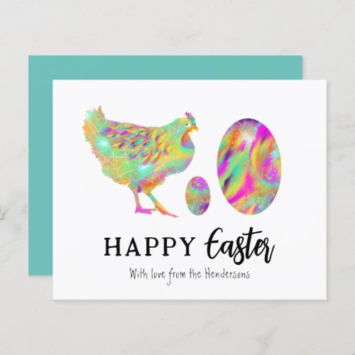 Happy Easter eggs and chicken watercolor budget
