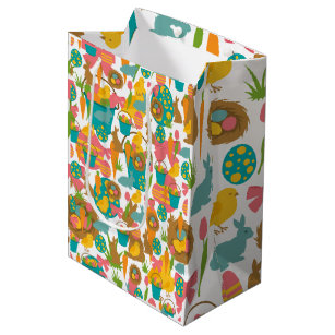 Happy Easter Eggs Bunny Chicks Patten  Medium Gift Bag