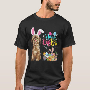 Happy Easter Eggs Bunny Dog Shihtzu Boys Girls T-Shirt