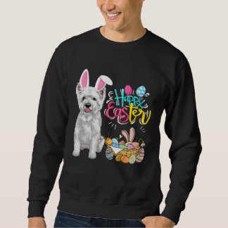 Happy Easter Eggs Bunny Dog Westie Boys Girls Sweatshirt
