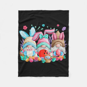 Happy Easter Eggs Bunny Gnomes Bowling Lover Easte Fleece Blanket