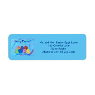 Happy Easter Eggs Colorful Address Labels
