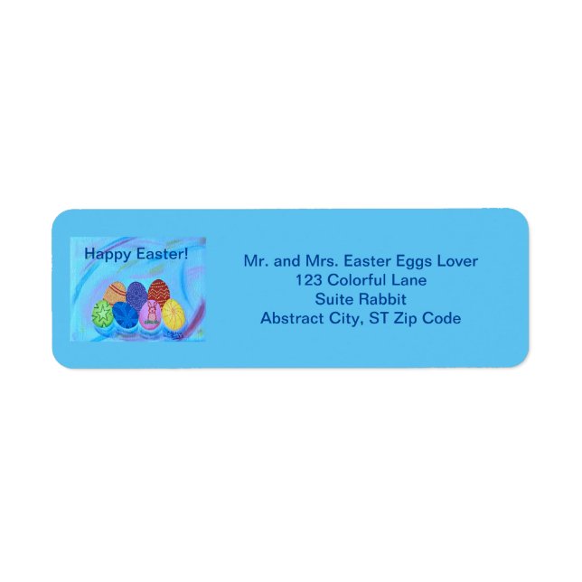 Happy Easter Eggs Colorful Address Labels (Front)