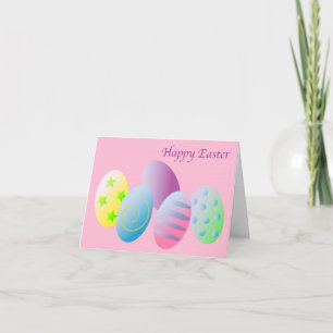 Happy Easter Eggs Customizable Inside Blessing Holiday Card