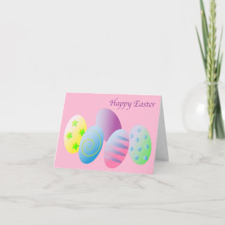 Happy Easter Eggs Customizable Inside Blessing Holiday Card