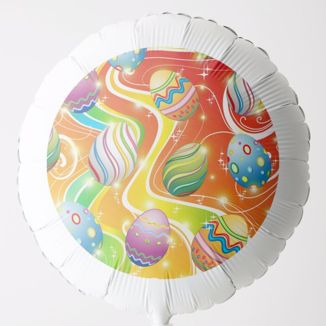 Happy Easter Eggs Festive Pattern Balloon (Front)