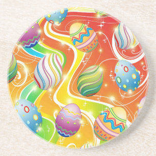 Happy Easter Eggs Festive Pattern Drink Coaster