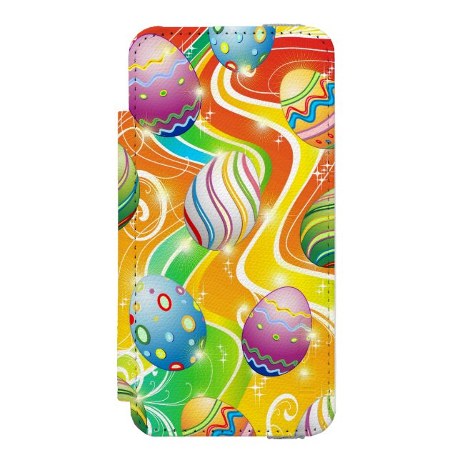 Happy Easter Eggs Festive Pattern Incipio iPhone Wallet Case (Folio Front)
