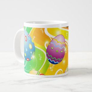 Happy Easter Eggs Festive Pattern Large Coffee Mug