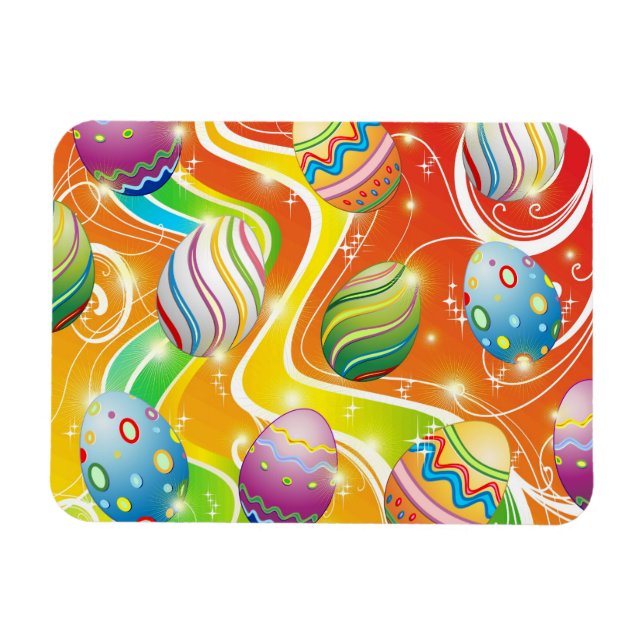 Happy Easter Eggs Festive Pattern Magnet (Horizontal)