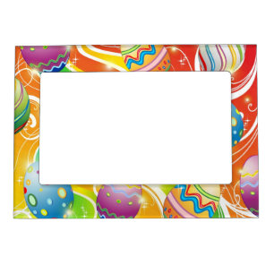 Happy Easter Eggs Festive Pattern Magnetic Frame