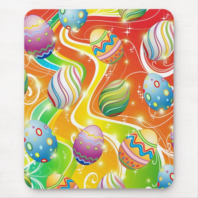 Happy Easter Eggs Festive Pattern Mouse Pad (Front)