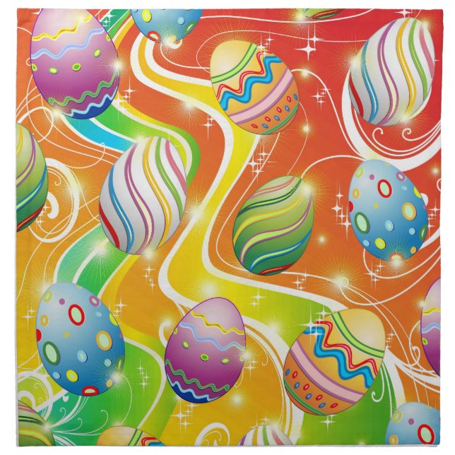 Happy Easter Eggs Festive Pattern Napkin (Front)