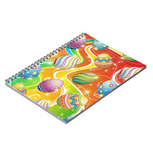 Happy Easter Eggs Festive Pattern Notebook (Left Side)