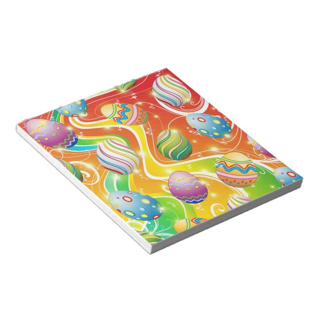 Happy Easter Eggs Festive Pattern Notepad (Angled)