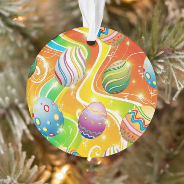 Happy Easter Eggs Festive Pattern Ornament (Tree)