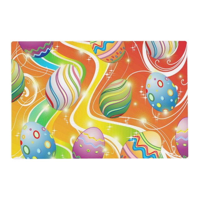 Happy Easter Eggs Festive Pattern Placemat (Front)
