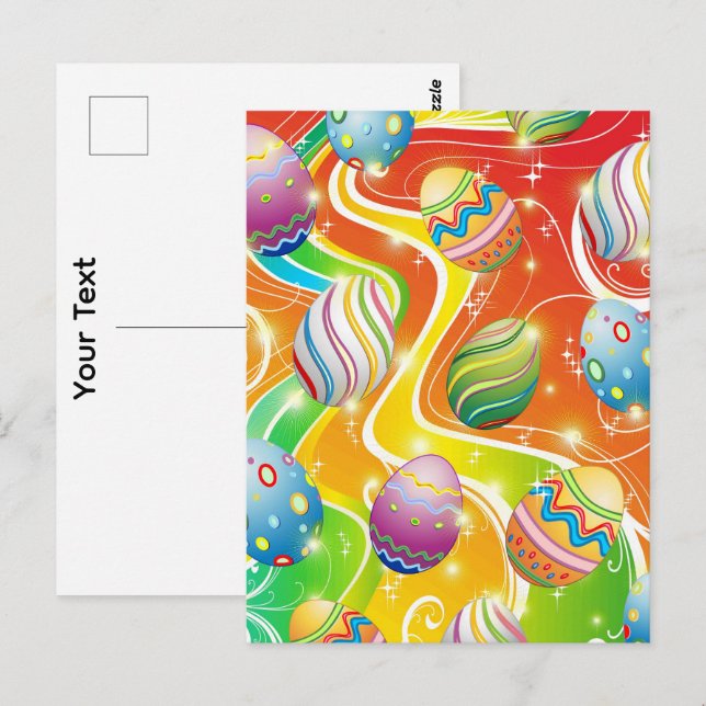 Happy Easter Eggs Festive Pattern Postcard (Front/Back)