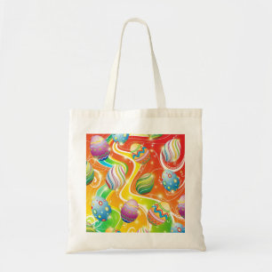 Happy Easter Eggs Festive Pattern Tote Bag