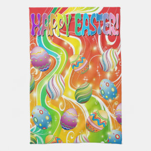 Happy Easter Eggs Festive Pattern Towel