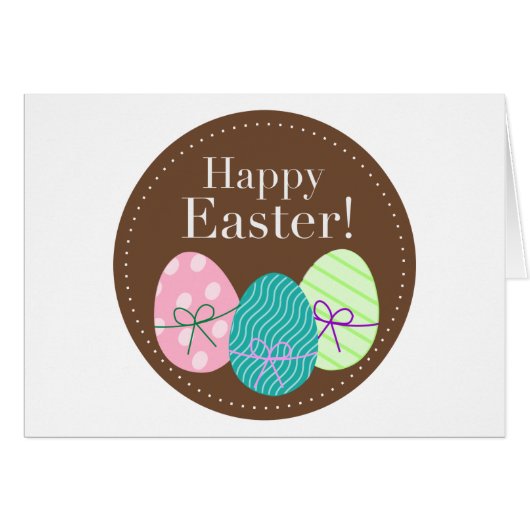 Happy Easter Eggs Greeting Card (Front Horizontal)