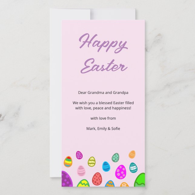 Happy Easter Eggs Holiday Card (Front)