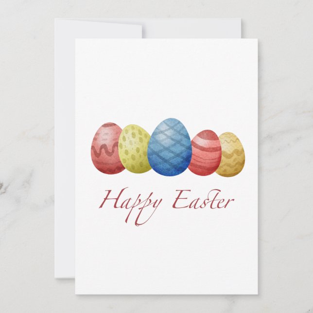 Happy Easter Eggs Holiday Card – Colorful Spring  (Front)