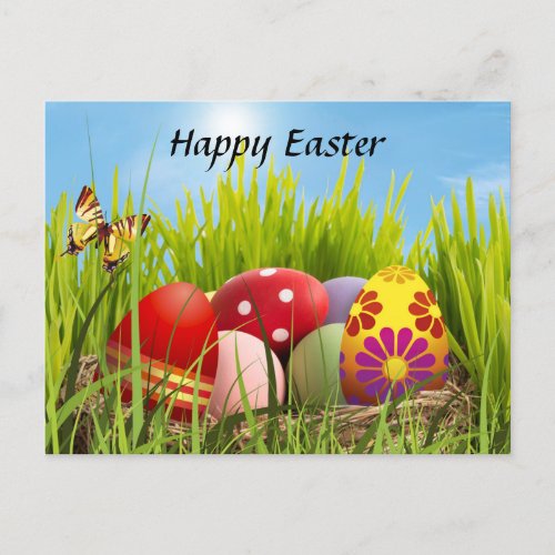 Happy Easter Eggs Holiday Postcard