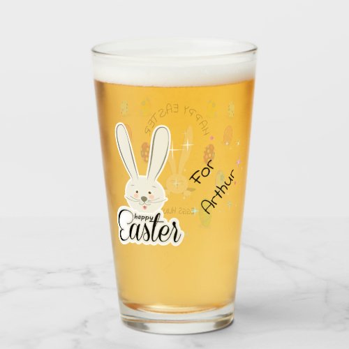 Happy Easter Eggs Hunt Party Cute Bunny Modern Glass