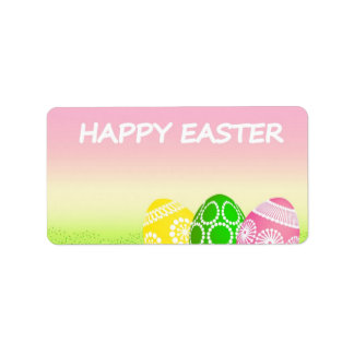 Happy Easter Eggs Label
