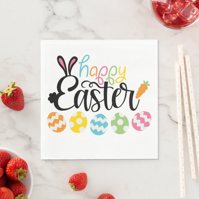 Happy Easter Eggs Napkins (Insitu)