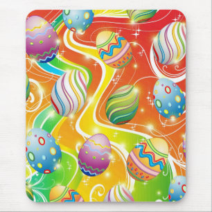 Happy Easter Eggs Ornamental Design Mouse Pad