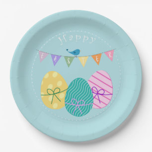 Happy Easter Eggs Paper Plates