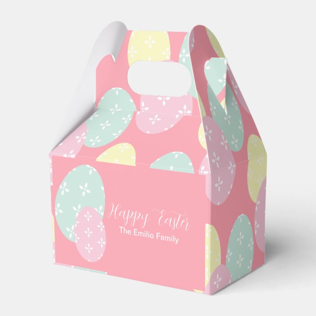 Happy Easter Eggs Pastel Event Birthday Favor Boxes (Front Side)