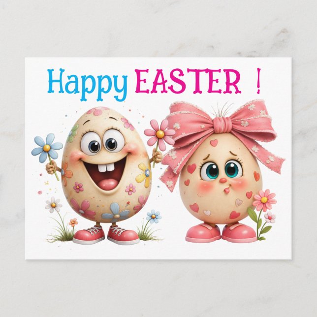 Happy Easter Eggs  Postcard (Front)