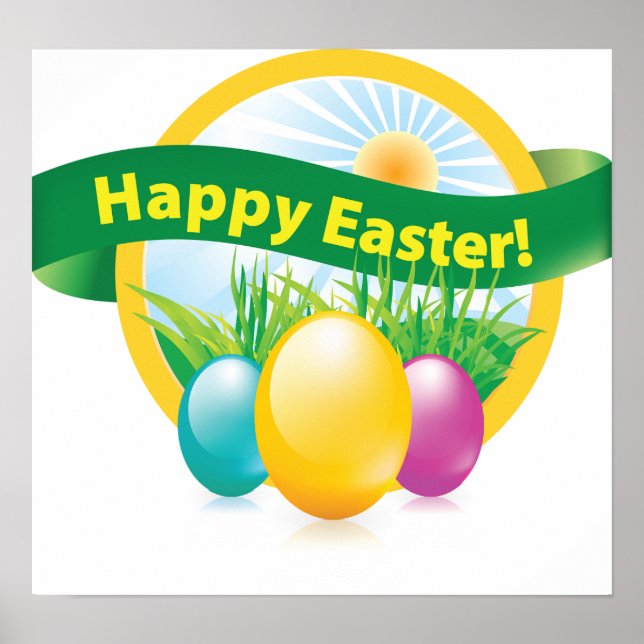 Happy Easter Eggs Poster (Front)