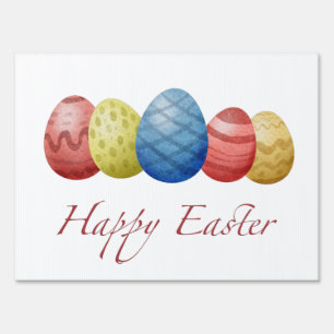 Happy Easter eggs Sign
