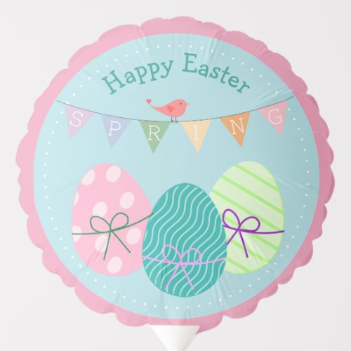 Happy Easter Eggs Spring Pastel Balloon