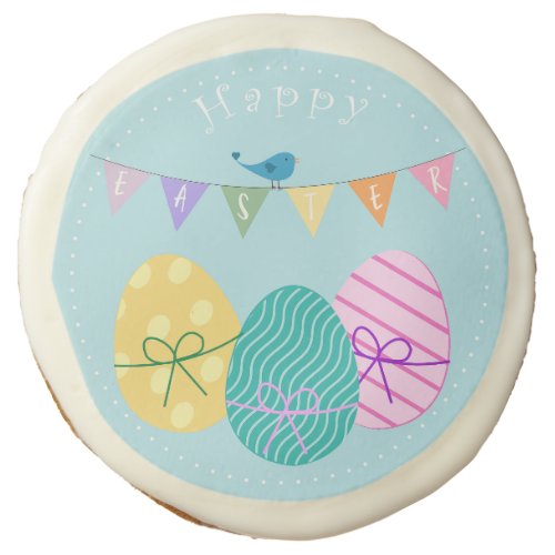 Happy Easter Eggs Sugar Cookie