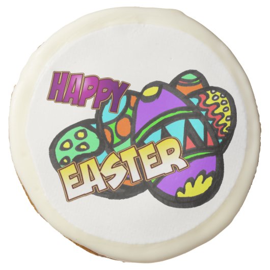 Happy Easter Eggs Sugar Cookies (Front)