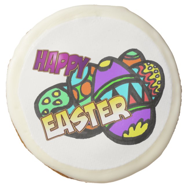 Happy Easter Eggs Sugar Cookies